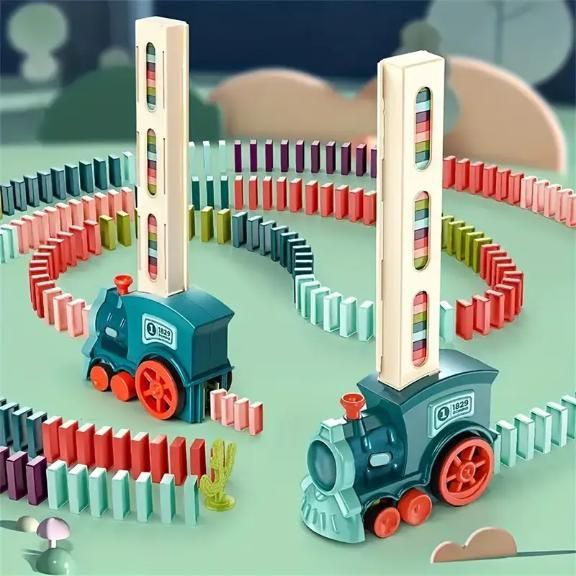 Train Toy Domino Set for Kids. BPA-Free Plastic with Sound Effects.